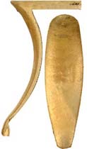 Late Ohio Buttplate, sand cast brass

Overall length 3-13/16", width 1-1/8", comb 2-1/16"